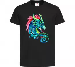 Детская футболка Pastel dragon Черный фото