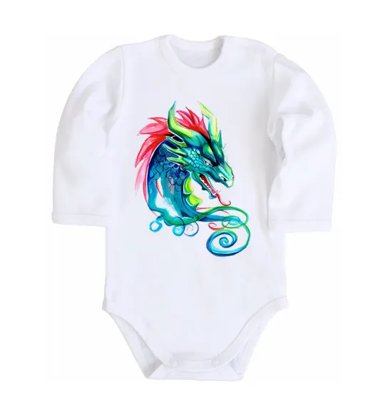 Дитячий бодік Pastel dragon Білий фото