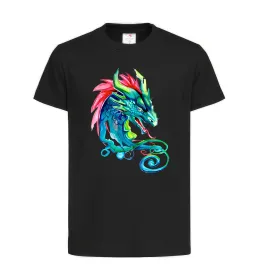 Детская футболка Pastel dragon Черный фото
