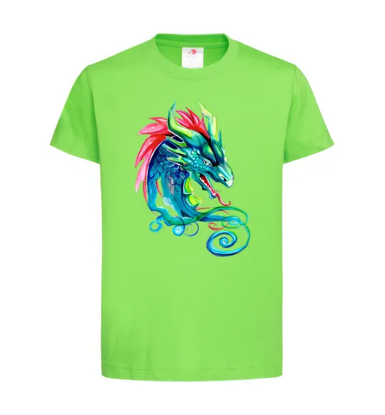 Дитяча футболка Pastel dragon Лаймовий фото