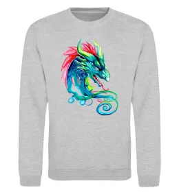 Свитшот Dragon girl Серый меланж фото
