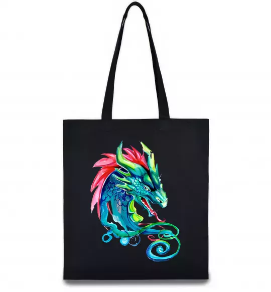 Эко-сумка Pastel dragon Черный фото