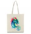 Эко-сумка Pastel dragon Бежевый фото