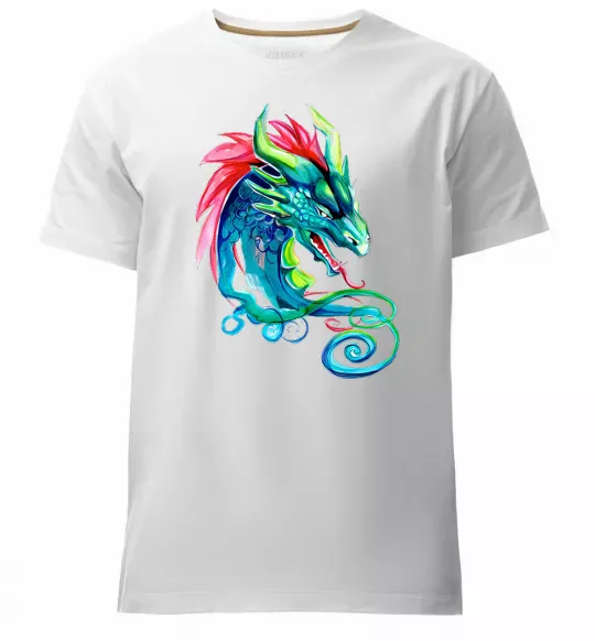 Чоловіча преміум футболка Pastel dragon Білий фото