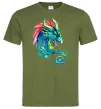 Мужская футболка Pastel dragon Оливковый фото