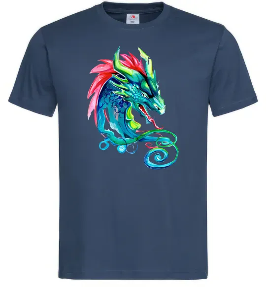 Мужская футболка Pastel dragon Темно-синий фото