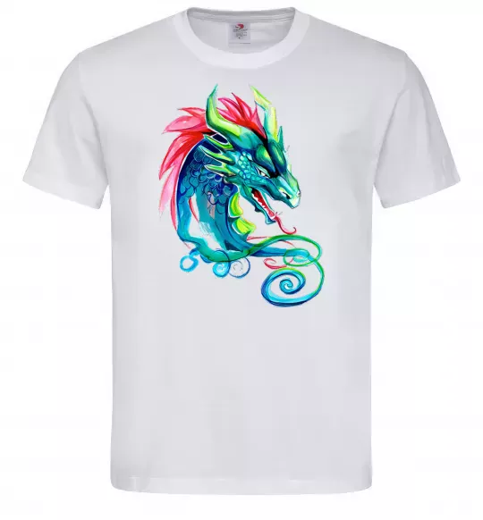 Мужская футболка Pastel dragon Белый фото