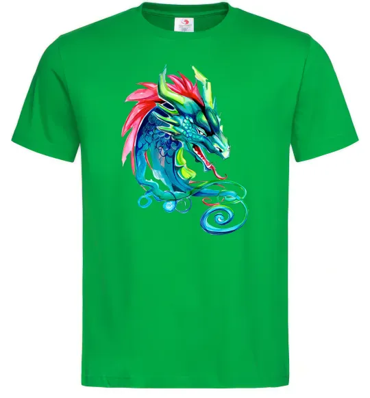 Мужская футболка Pastel dragon Зеленый фото
