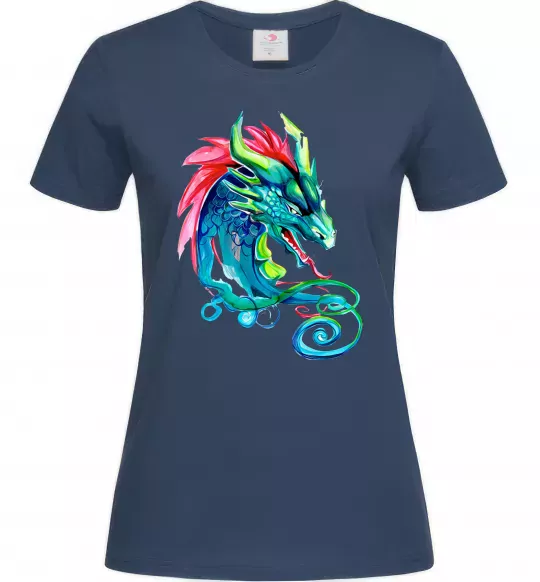 Женская футболка Pastel dragon Темно-синий фото