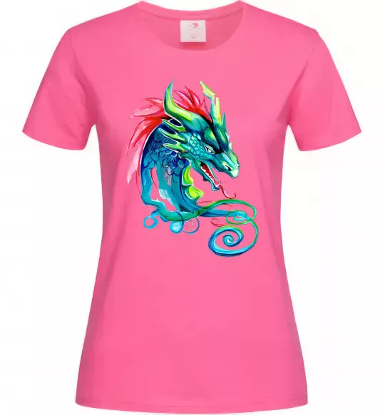 Женская футболка Pastel dragon Ярко-розовый фото
