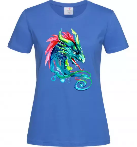 Женская футболка Pastel dragon Ярко-синий фото