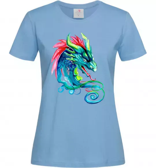 Женская футболка Pastel dragon Голубой фото