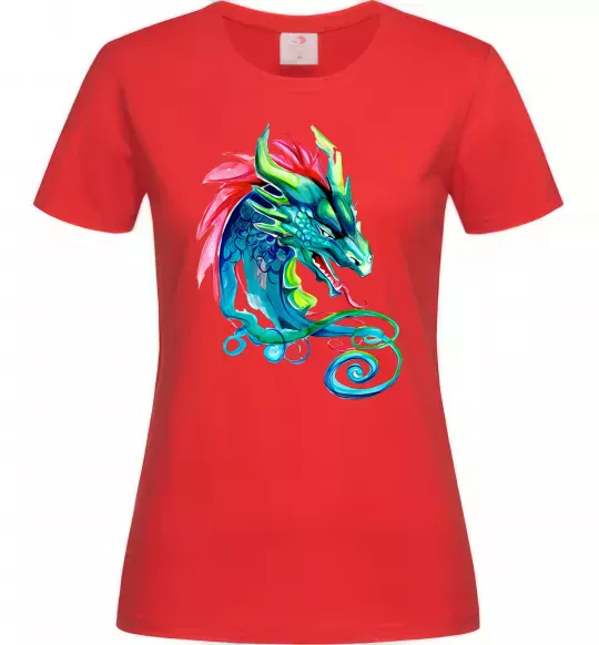 Женская футболка Pastel dragon Красный фото