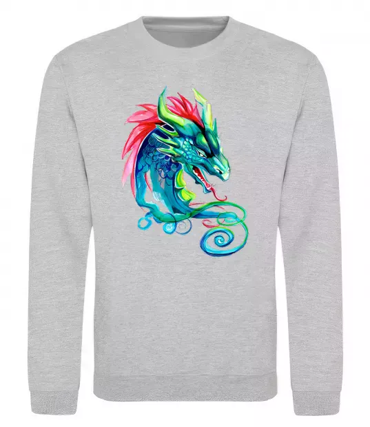 Свитшот Pastel dragon Серый меланж фото