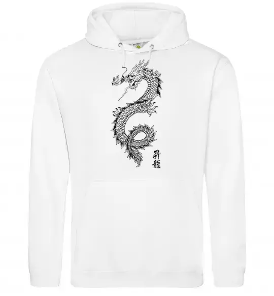 Мужская толстовка (худи) Japan dragon Белый фото