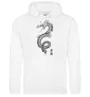 Мужская толстовка (худи) Japan dragon Белый фото
