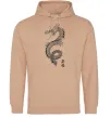 Мужская толстовка (худи) Japan dragon Песочный фото