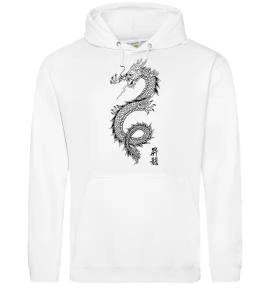 Женская толстовка (худи) Japan dragon Белый фото
