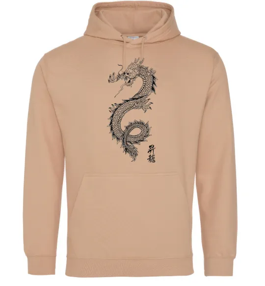 Женская толстовка (худи) Japan dragon Песочный фото