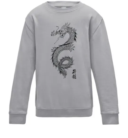 Дитячий світшот Japan dragon Сірий меланж фото