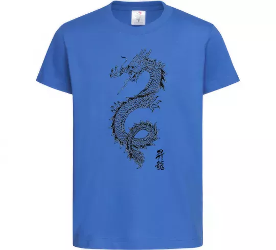 Дитяча футболка Japan dragon Яскраво-синій фото