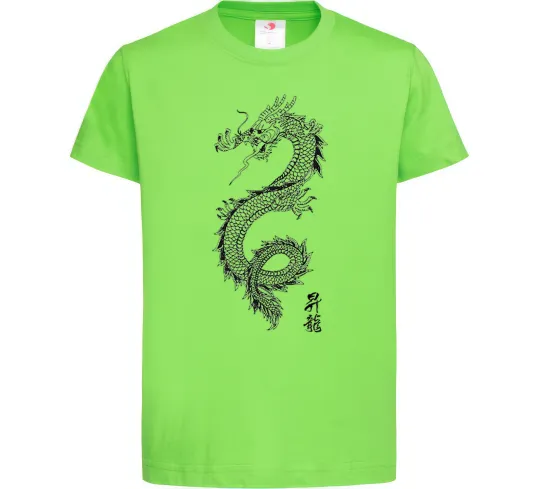 Дитяча футболка Japan dragon Лаймовий фото