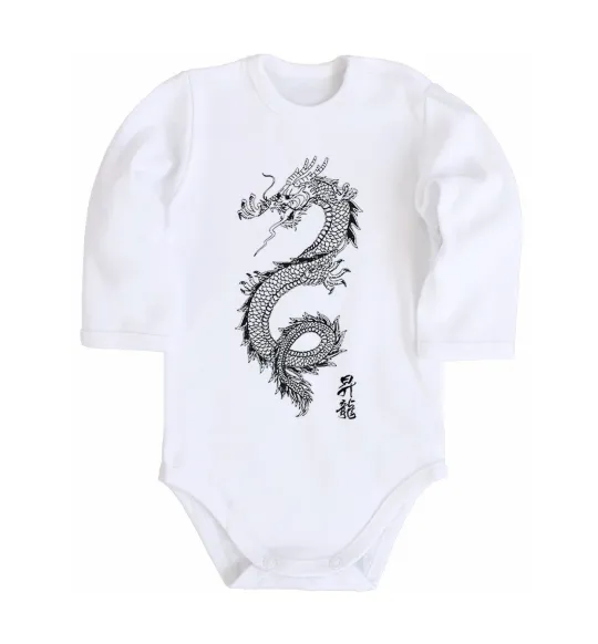 Дитячий бодік Japan dragon Білий фото