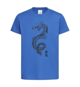 Детская футболка Japan dragon Ярко-синий фото