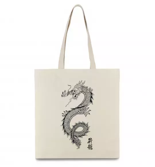 Еко-сумка Japan dragon Бежевий фото