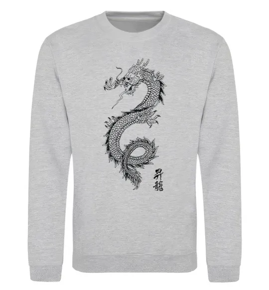 Свитшот Japan dragon Серый меланж фото