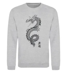 Свитшот Japan dragon Серый меланж фото