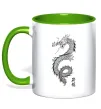 Чашка с цветной ручкой Japan dragon Зеленый фото