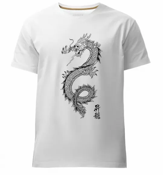 Чоловіча преміум футболка Japan dragon Білий фото