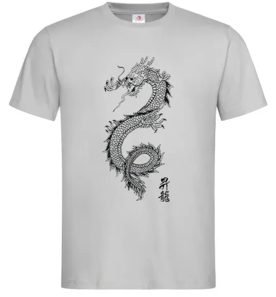 Мужская футболка Japan dragon Серый фото