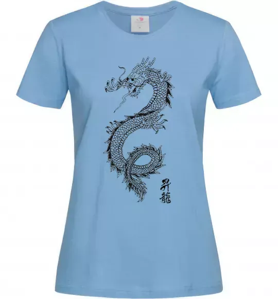 Жіноча футболка Japan dragon Блакитний фото