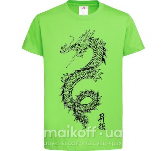 Дитяча футболка Japan dragon Лаймовий фото