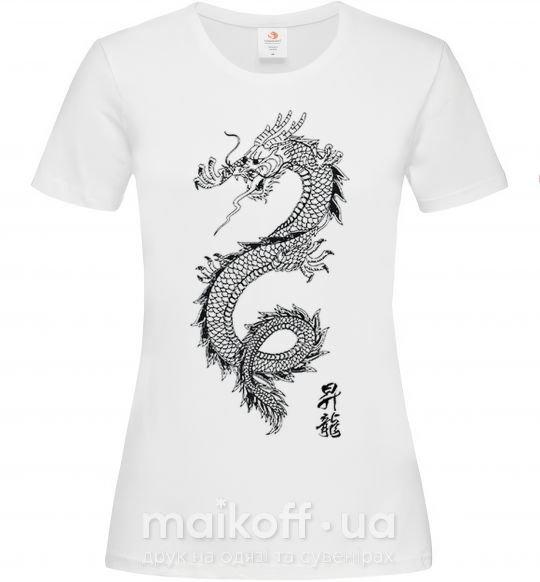 Женская футболка Japan dragon Белый фото