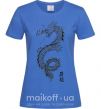 Женская футболка Japan dragon Ярко-синий фото