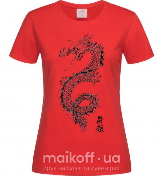 Женская футболка Japan dragon Красный фото