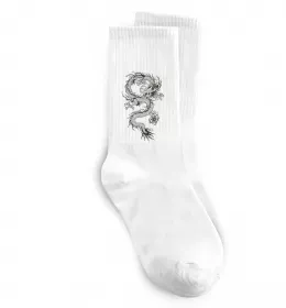 Носки Малюнок дракона Белый фото