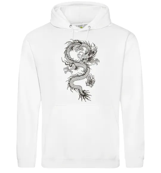 Жіноча толстовка (худі) Малюнок дракона Білий фото
