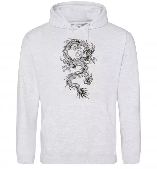 Жіноча толстовка (худі) Малюнок дракона Сірий меланж фото
