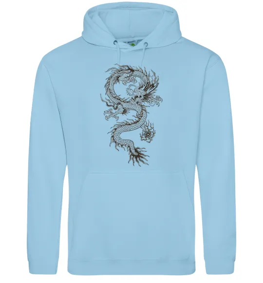 Женская толстовка (худи) Малюнок дракона Голубой фото