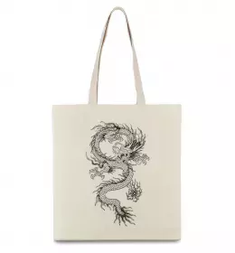 Эко-сумка Малюнок дракона Бежевый фото
