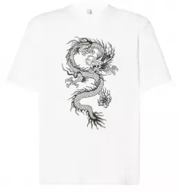 Футболка Оверсайз Мультяшний дракон Белый фото