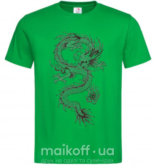 Мужская футболка Рисунок дракона Зеленый фото