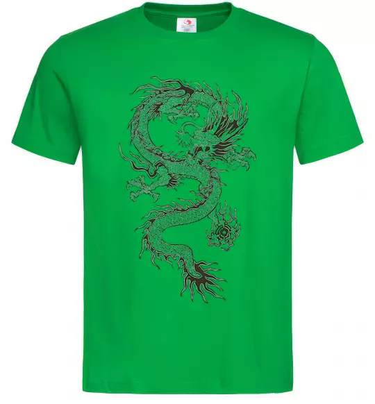 Мужская футболка Малюнок дракона Зеленый фото