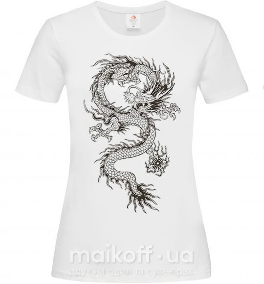 Женская футболка Рисунок дракона Белый фото