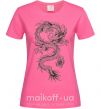Женская футболка Рисунок дракона Ярко-розовый фото
