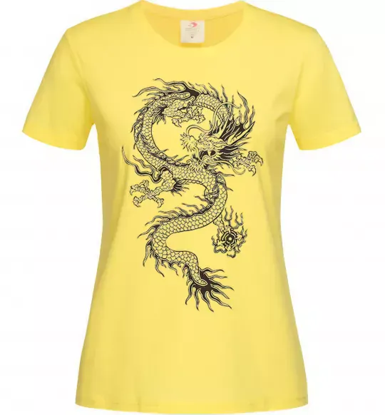 Женская футболка Малюнок дракона Лимонный фото